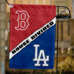 Red Sox vs Dodgers House Divided Flag, MLB House Divided Flag
