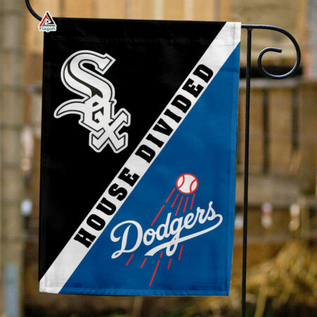 White Sox vs Dodgers House Divided Flag, MLB House Divided Flag