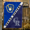 Brewers vs Rockies House Divided Flag, MLB House Divided Flag