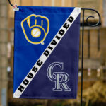 Brewers vs Rockies House Divided Flag, MLB House Divided Flag