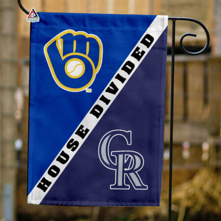 Brewers vs Rockies House Divided Flag, MLB House Divided Flag