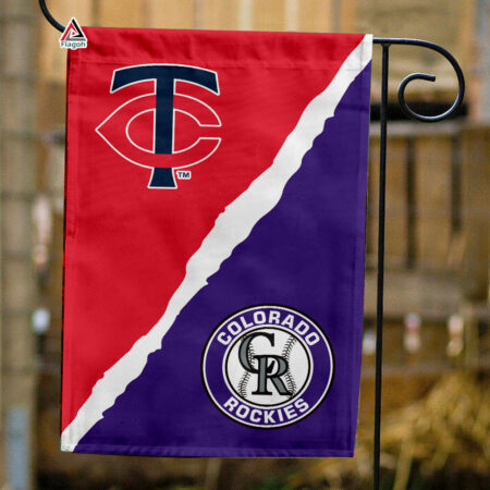 Twins vs Rockies House Divided Flag, MLB House Divided Flag