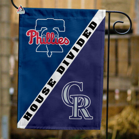 Phillies vs Rockies House Divided Flag, MLB House Divided Flag