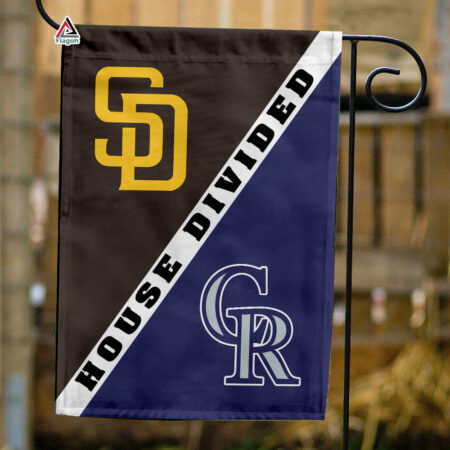 Padres vs Rockies House Divided Flag, MLB House Divided Flag