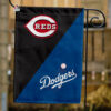 Reds vs Dodgers House Divided Flag, MLB House Divided Flag
