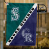 Mariners vs Rockies House Divided Flag, MLB House Divided Flag