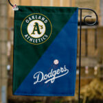 Athletics vs Dodgers House Divided Flag, MLB House Divided Flag