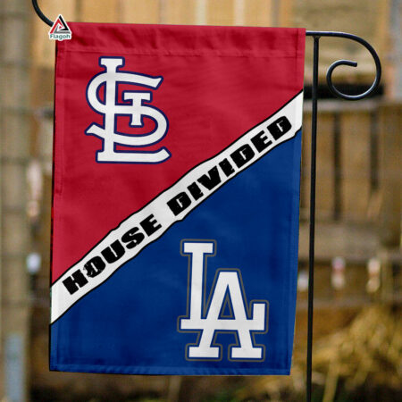 Cardinals vs Dodgers House Divided Flag, MLB House Divided Flag