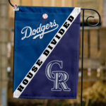 Dodgers vs Rockies House Divided Flag, MLB House Divided Flag