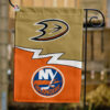 Ducks vs Islanders House Divided Flag, NHL House Divided Flag