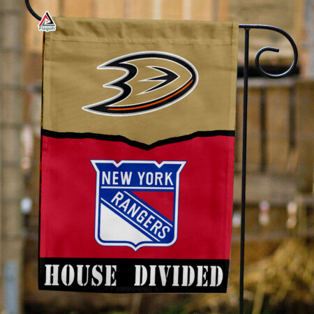 Ducks vs Rangers House Divided Flag, NHL House Divided Flag