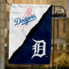Dodgers vs Tigers House Divided Flag, MLB House Divided Flag