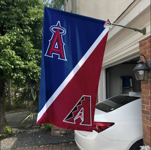 Angels vs Diamondbacks House Divided Flag, MLB House Divided Flag