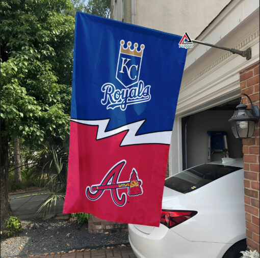 Royals vs Braves House Divided Flag, MLB House Divided Flag