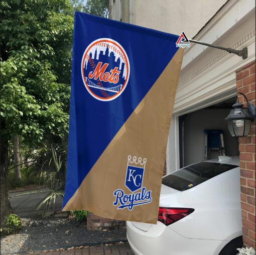 Mets vs Royals House Divided Flag, MLB House Divided Flag Mets vs Royals House Divided Flag, MLB House Divided Flag