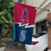 Angels vs Mariners House Divided Flag, MLB House Divided Flag 1 Angels vs Mariners House Divided Flag, MLB House Divided Flag