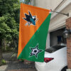 Sharks vs Stars House Divided Flag, NHL House Divided Flag 1 Sharks vs Stars House Divided Flag, NHL House Divided Flag