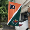 Flyers vs Wild House Divided Flag, NHL House Divided Flag