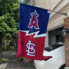 Angels vs Cardinals House Divided Flag, MLB House Divided Flag 1 Angels vs Cardinals House Divided Flag, MLB House Divided Flag