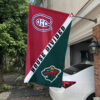 Canadiens vs Wild House Divided Flag, NHL House Divided Flag