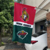 Senators vs Wild House Divided Flag, NHL House Divided Flag