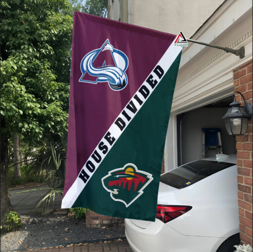 Avalanche vs Wild House Divided Flag, NHL House Divided Flag Avalanche vs Wild House Divided Flag, NHL House Divided Flag