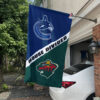 Canucks vs Wild House Divided Flag, NHL House Divided Flag 1 Canucks vs Wild House Divided Flag, NHL House Divided Flag