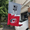 Kings vs Hurricanes House Divided Flag, NHL House Divided Flag 1 Kings vs Hurricanes House Divided Flag, NHL House Divided Flag