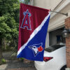 Angels vs Blue Jays House Divided Flag, MLB House Divided Flag 1 Angels vs Blue Jays House Divided Flag, MLB House Divided Flag