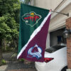 Wild vs Avalanche House Divided Flag, NHL House Divided Flag 1 Wild vs Avalanche House Divided Flag, NHL House Divided Flag