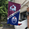 Avalanche vs Oilers House Divided Flag, NHL House Divided Flag