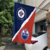 Jets vs Oilers House Divided Flag, NHL House Divided Flag 1 Jets vs Oilers House Divided Flag, NHL House Divided Flag