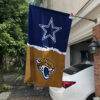 Cowboys vs Jaguars House Divided Flag, NFL House Divided Flag 2 Cowboys vs Jaguars House Divided Flag, NFL House Divided Flag