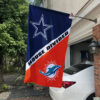 Cowboys vs Dolphins House Divided Flag, NFL House Divided Flag