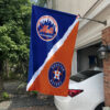 Mets vs Astros House Divided Flag, MLB House Divided Flag 1 2 99