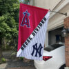 Angels vs Yankees House Divided Flag, MLB House Divided Flag