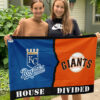 Royals vs Giants House Divided Flag, MLB House Divided Flag 2 Royals vs Giants House Divided Flag, MLB House Divided Flag