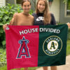 Angels vs Athletics House Divided Flag, MLB House Divided Flag