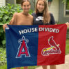 Angels vs Cardinals House Divided Flag, MLB House Divided Flag 2 Angels vs Cardinals House Divided Flag, MLB House Divided Flag