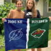 Lightning vs Wild House Divided Flag, NHL House Divided Flag 2 Lightning vs Wild House Divided Flag, NHL House Divided Flag