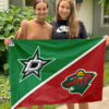 Stars vs Wild House Divided Flag, NHL House Divided Flag 2 Stars vs Wild House Divided Flag, NHL House Divided Flag
