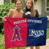 Angels vs Rays House Divided Flag, MLB House Divided Flag 2 Angels vs Rays House Divided Flag, MLB House Divided Flag
