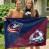 Blue Jackets vs Avalanche House Divided Flag, NHL House Divided Flag