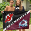 Devils vs Avalanche House Divided Flag, NHL House Divided Flag 2 Devils vs Avalanche House Divided Flag, NHL House Divided Flag