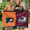 Flyers vs Avalanche House Divided Flag, NHL House Divided Flag