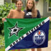 Stars vs Oilers House Divided Flag, NHL House Divided Flag