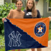 Astros vs Yankees House Divided Flag, MLB House Divided Flag