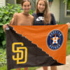 Astros vs Padres House Divided Flag, MLB House Divided Flag