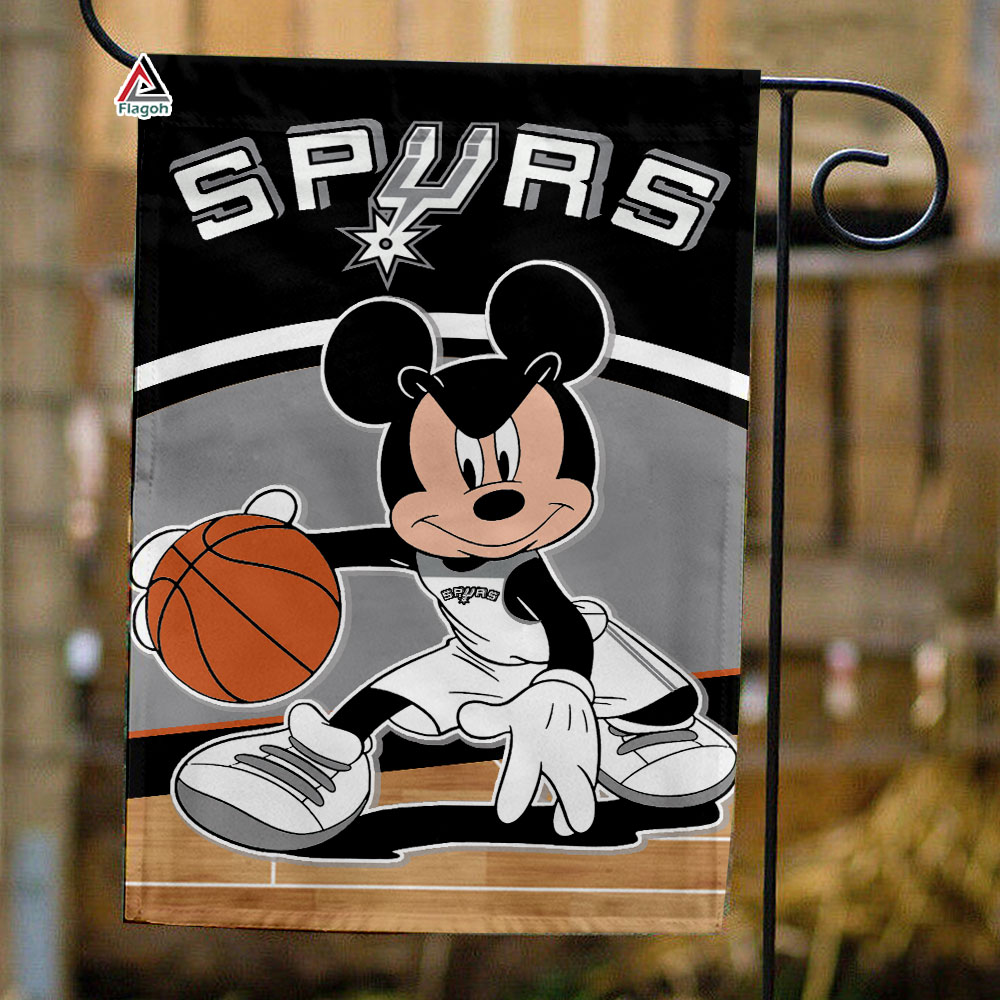 San Antonio Spurs x Mickey Basketball Flag, NBA Premium Flag San Antonio Spurs x Mickey Basketball Flag, NBA Premium Flag