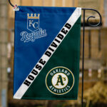 Royals vs Athletics House Divided Flag, MLB House Divided Flag